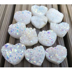 Small Angel Aura Quartz Gemstone Cluster Heart