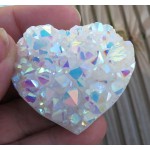 Small Angel Aura Quartz Gemstone Cluster Heart