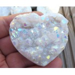 Medium Angel Aura Quartz Gemstone Cluster Heart