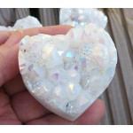 Medium Angel Aura Quartz Gemstone Cluster Heart