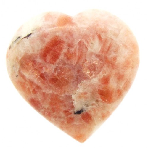 Sunstone Gemstone Carved Puff Heart