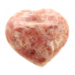 Sunstone Gemstone Carved Puff Heart