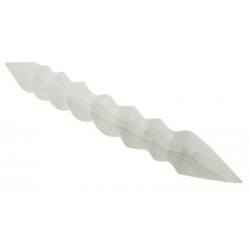 Selenite Gemstone Spiral Wand