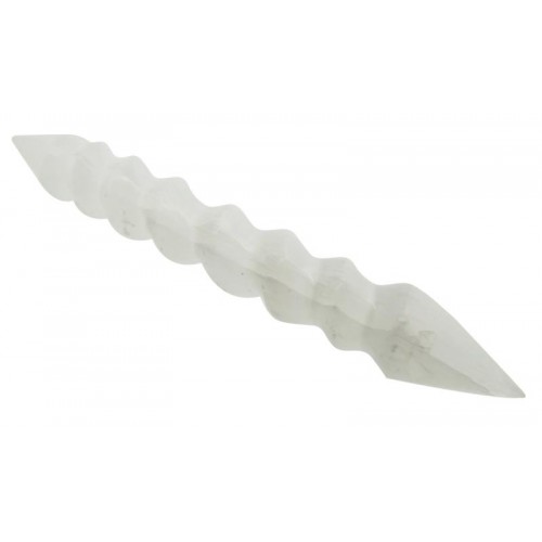 Selenite Gemstone Spiral Wand