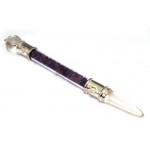 Glass Pipe Healing Wand with Amethyst Chips