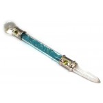 Glass Pipe Healing Wand with Apatite Chips