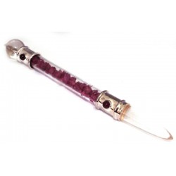 Glass Pipe Healing Wand with Ruby Chips