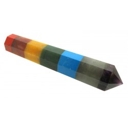 Faceted Seven Chakra Double Terminated Gemstone Wand