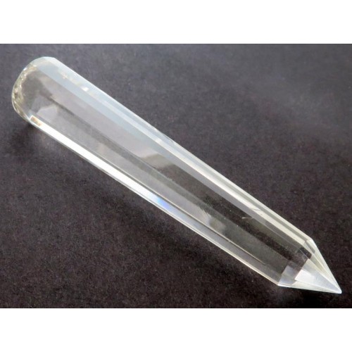 Thin 85mm Long Clear Quartz Gemstone Massage Wand