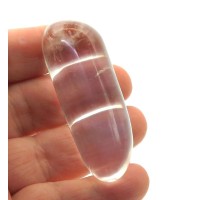 60mm Long Smooth Clear Quartz Gemstone Massage Wand