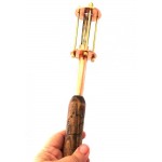 Smoky Citrine Quartz Wood and Copper Wand