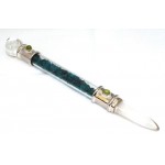 Glass Pipe Healing Wand with Cavansite Chips