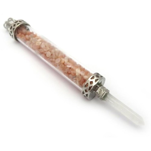 Glass Pipe Fancy Wand with Sunstone Chips