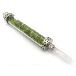 Glass Pipe Fancy Wand with Peridot Chips