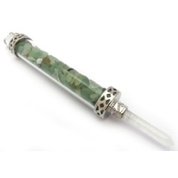 Glass Pipe Fancy Wand with Aventurine Chips