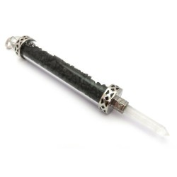 Glass Pipe Fancy Wand with Obsidian Chips