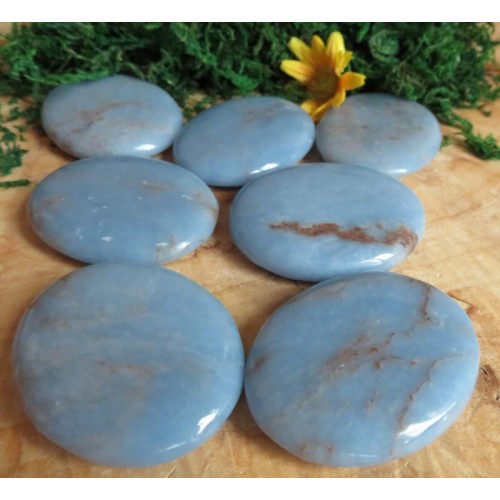 1 x Angelite Medium Tumbled Palmstone