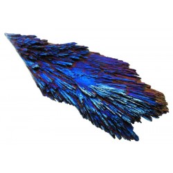 Kyanite Gemstone Peacock Aura Coated Fan 01