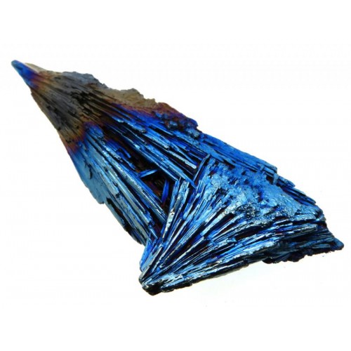 Kyanite Gemstone Peacock Aura Coated Fan 04