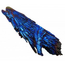 Kyanite Gemstone Peacock Aura Coated Fan 06