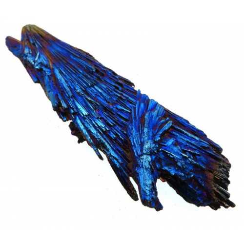 Kyanite Gemstone Peacock Aura Coated Fan 06