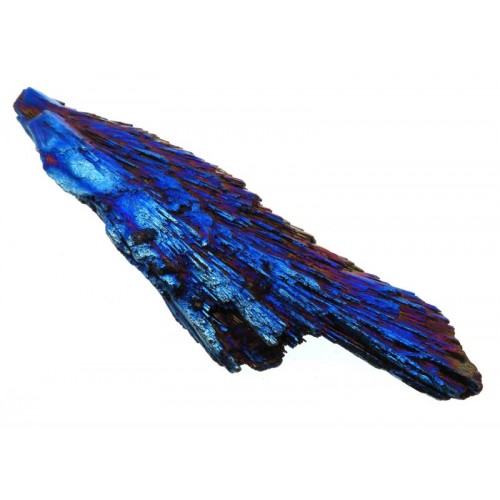 Kyanite Gemstone Peacock Aura Coated Fan 07