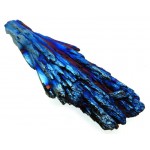 Kyanite Gemstone Peacock Aura Coated Fan 09