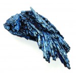 Kyanite Gemstone Peacock Aura Coated Fan 15