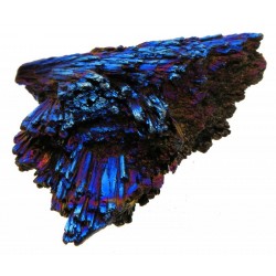 Kyanite Gemstone Peacock Aura Coated Fan 16