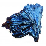 Kyanite Gemstone Peacock Aura Coated Fan 16