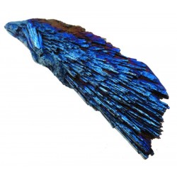 Kyanite Gemstone Peacock Aura Coated Fan 17