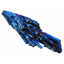 Kyanite Gemstone Peacock Aura Coated Fan 23