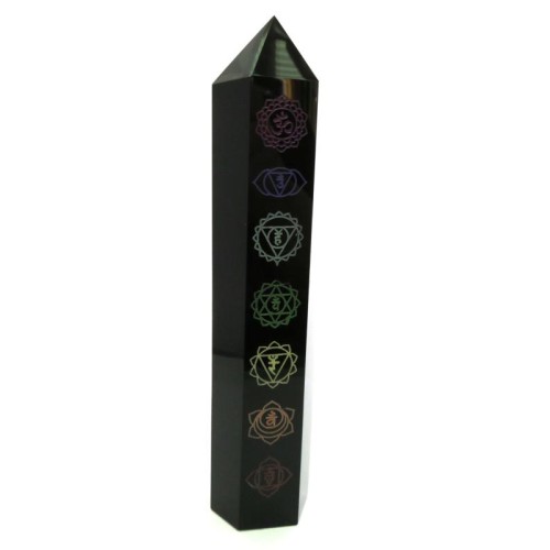 Obsidian Gemstone Chakra Tower 01