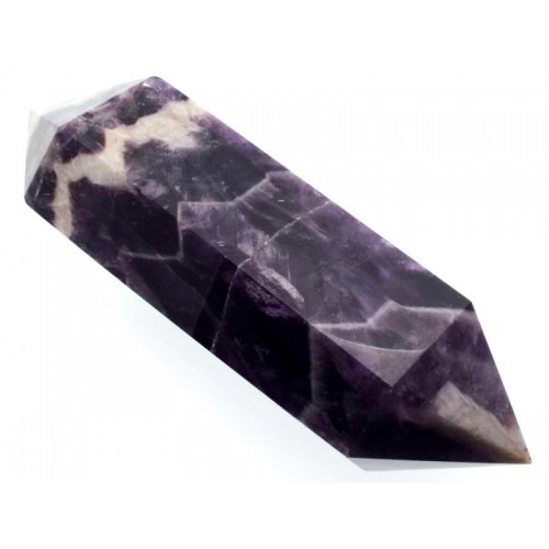 Chevron Amethyst Gemstone Double Terminated Wand 02