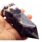 Chevron Amethyst Gemstone Double Terminated Wand 02