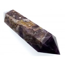 Chevron Amethyst Gemstone Double Terminated Wand 03