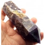 Chevron Amethyst Gemstone Double Terminated Wand 03