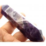 Chevron Amethyst Gemstone Double Terminated Wand 04