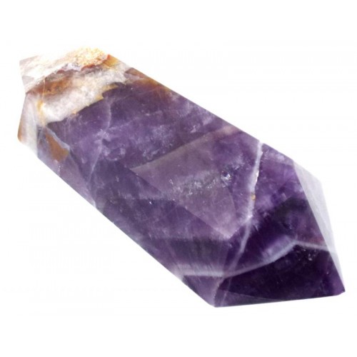 Chevron Amethyst Gemstone Double Terminated Wand 06