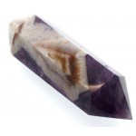 Chevron Amethyst Gemstone Double Terminated Wand 07