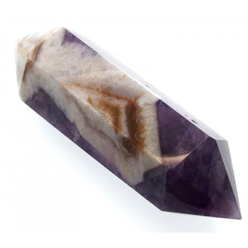 Chevron Amethyst Gemstone Double Terminated Wand 07