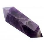 Chevron Amethyst Gemstone Double Terminated Wand 08