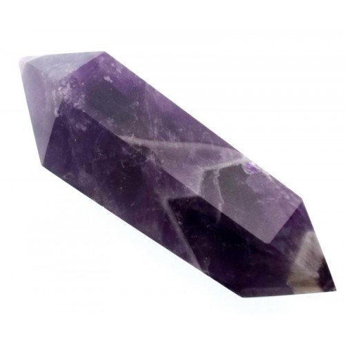 Chevron Amethyst Gemstone Double Terminated Wand 08