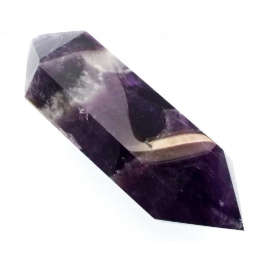 Chevron Amethyst Gemstone Double Terminated Wand 09