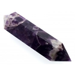 Chevron Amethyst Gemstone Double Terminated Wand 10