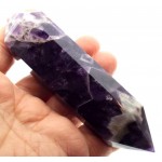 Chevron Amethyst Gemstone Double Terminated Wand 10