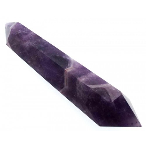 Chevron Amethyst Gemstone Double Terminated Wand 16