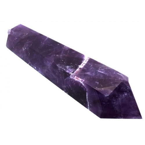 Chevron Amethyst Gemstone Double Terminated Wand 17