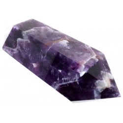 Chevron Amethyst Gemstone Double Terminated Wand 18