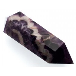 Chevron Amethyst Gemstone Double Terminated Wand 19